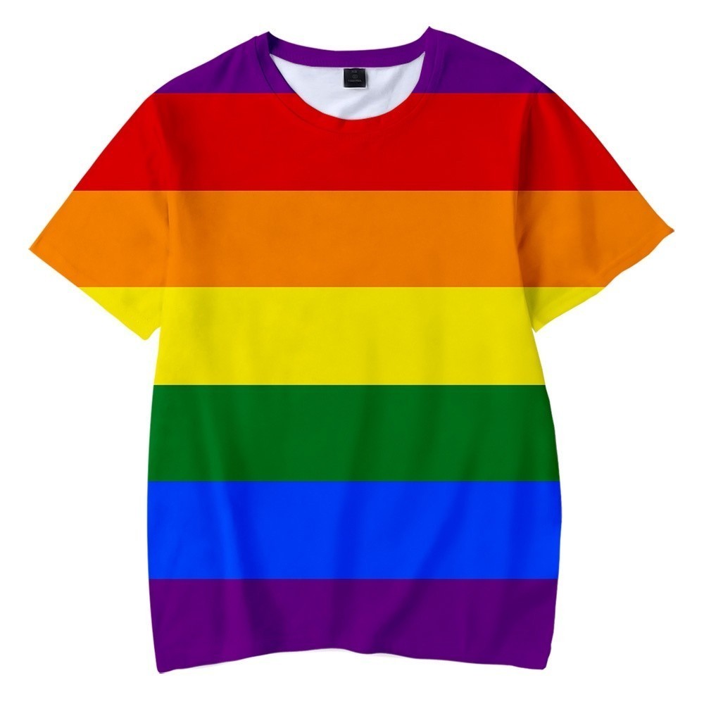 街頭服裝,kpop LGBT 3D T恤,男/女女同性戀,雙性戀,變性彩虹T恤