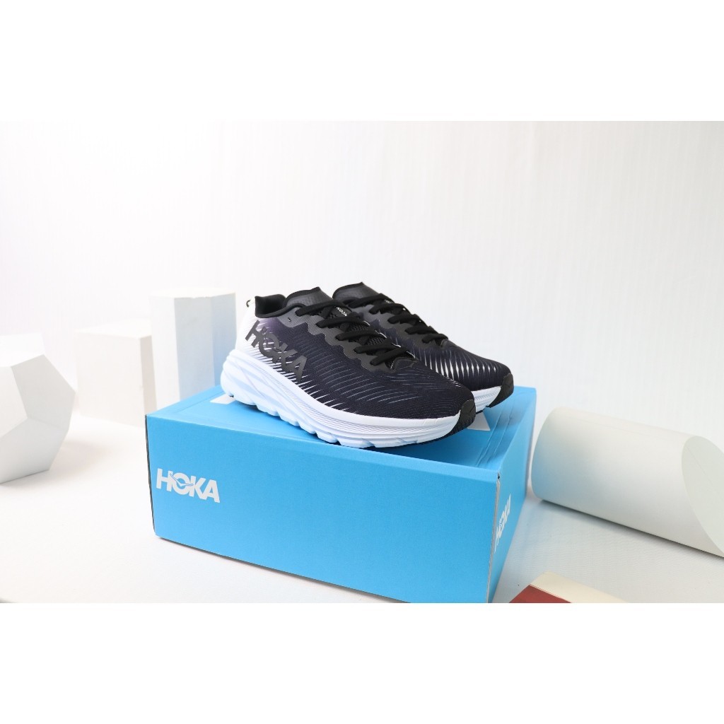 Hoka ONE ONE Rincon3黑白跑步減震耐磨輕便回彈透氣公路運動鞋