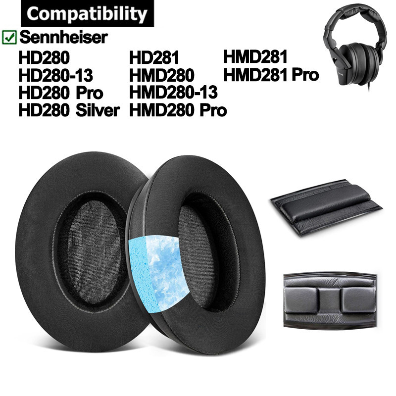 Sennheiser HD280 銀色 HD281 HMD280-13 HMD281 Pro 耳機頭帶墊海綿耳機耳罩冷卻