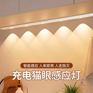 臺灣出貨 免佈線led充電式 櫥櫃玄關酒櫃 貓眼波紋 房間長條 高階人體感應燈條燈 玄關燈 樓梯燈 USB充電