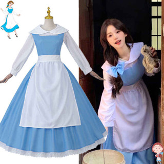 【cos·服裝】 萬聖節灰姑娘女僕白雪公主艾莎cos睡美人貝爾樂佩裙表演禮服成人