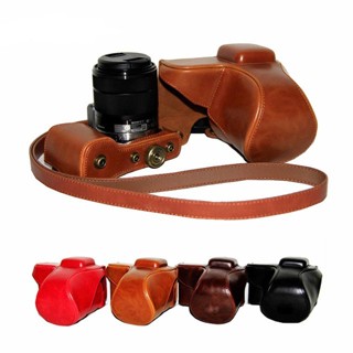 ♞,♘Pu 皮套適用於索尼 NEX-5T NEX-5R 5C 5N 相機包蓋帶 16-50mm 鏡頭