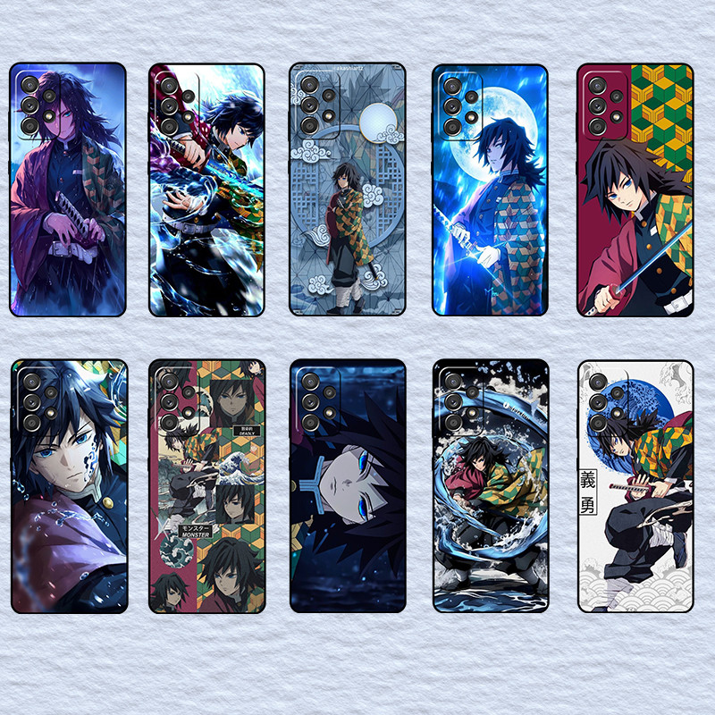 SAMSUNG 適用於三星 S6 S7 Edge S8 S9 S10 Plus Tomioka Giyuu 軟黑色 TP
