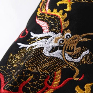 【如夢令】中國風加絨加厚冬季龍刺繡衛衣男國潮民族風外套圓領寬鬆套頭上衣