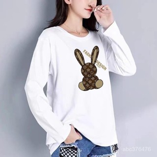 💕甜心小鋪💕 大碼長袖T恤女 美式復古卡通 潮秋季新款寬鬆純棉圓領內搭打底衫透氣上衣