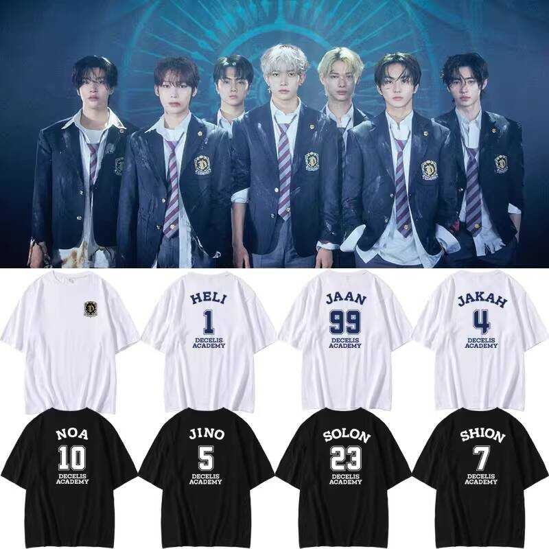 ENHYPEN同款T恤 ENHYPEN周邊 ENHYPEN同款短袖T恤寬松純棉應援打歌衣服 明星同款衣服 2f5