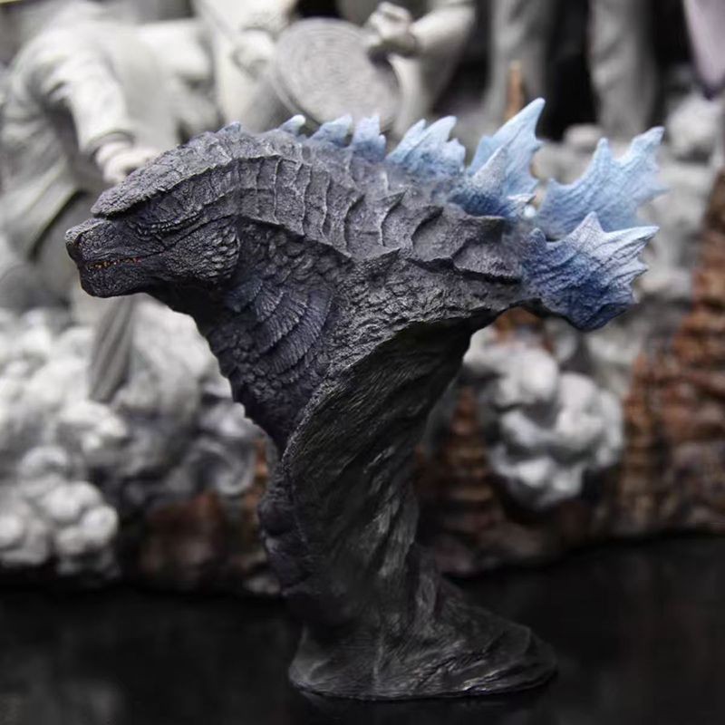 哥吉拉GK擺件 哥吉拉頭雕 紅蓮哥吉拉 怪獸godzilla半身胸像 傳奇怪獸 模型雕像禮物