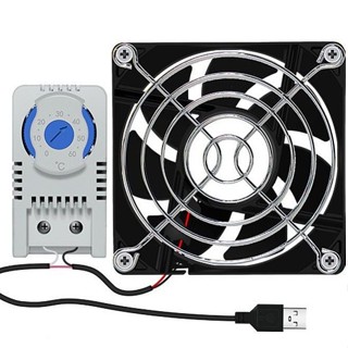 ♞,,USB散熱風扇 散熱器 弱電箱家用智慧溫控風扇 5v模組多媒體箱配件散熱器靜音內插座 SAIG