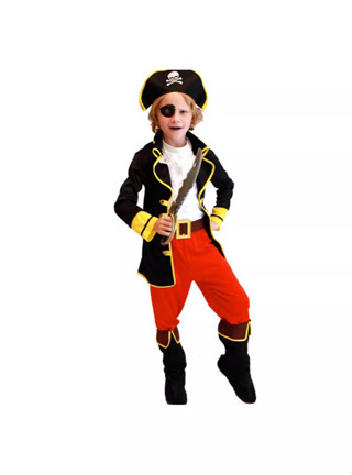 ♞,♘,♙sale 萬聖節cos服裝兒童舞臺舞蹈服男童加勒比海盜船長衣服裝扮