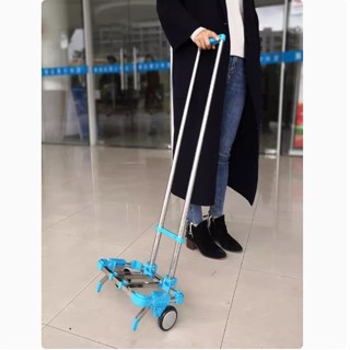 老人拖車便攜式購物車折疊自行車手推車不銹鋼