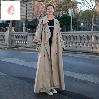 現貨秒發 超長款風衣女到腳踝韓版寬鬆中長款過膝高個子外套