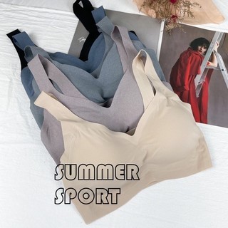 【SUMMER】 冰淇淋內衣 涼感無痕 BRA TOP 透氣背心 襯墊背心 冰絲涼感背心