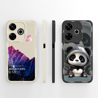 XIAOMI 小米 Redmi 13 4G 5G 手機殼可愛時尚花朵方形液體矽膠相機保護後蓋 Redmi13 4G 保險