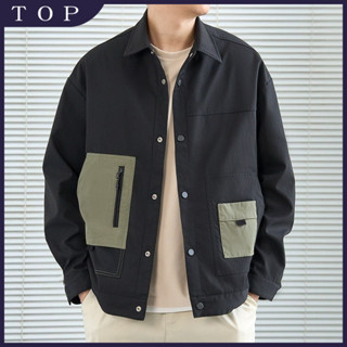 【TOP】 棒球服男外套春秋秋季新款韓版拼接撞色短版外套潮流男士飛行員上衣