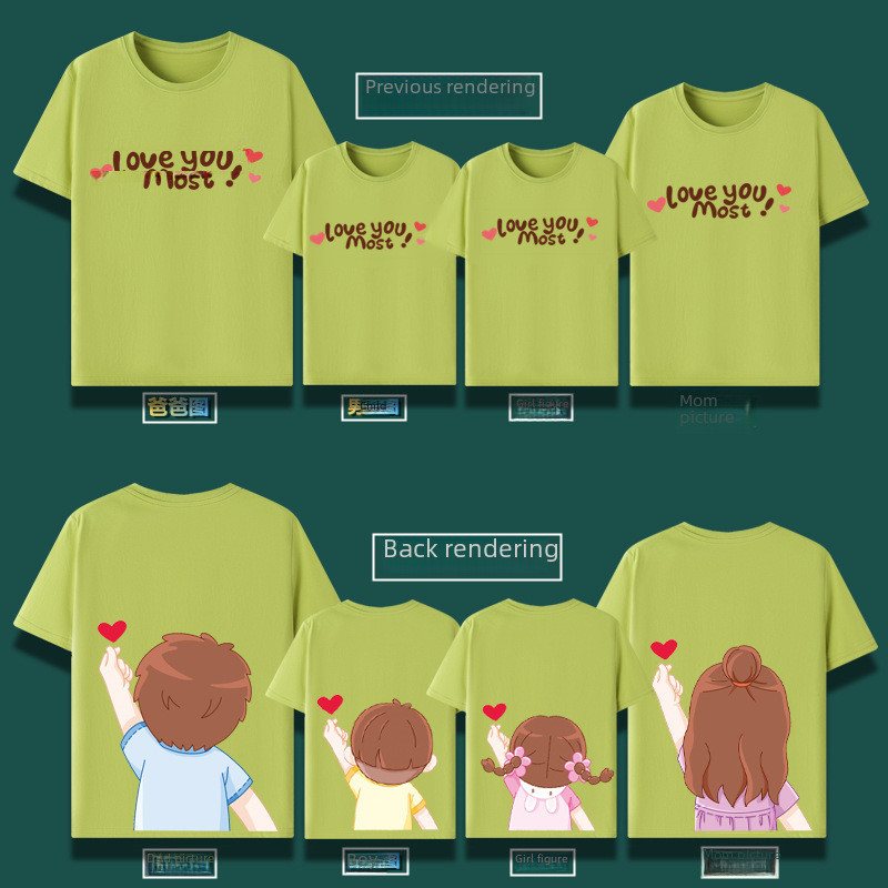 三隻熊🐻/親子服裝/母女裝/韓國正韓親子裝/全家福裝/ 全家福夏季親子裝T卹網紅新款一家三口四口紅色新年親子服半袖潮