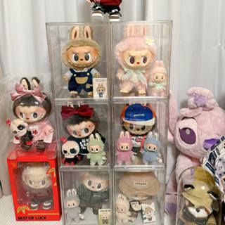泡泡瑪特 展示盒 壓克力展示盒 直立公仔收納盒 labubu 春天野在家搪膠手辦展示盒 收納防塵罩 透明展示盒 收納
