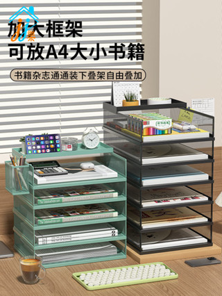 A3A4桌上型檔案架金屬檔案框辦公收納架鐵質多層檔案夾架收納盒書架檔案辦公室書立檔案架辦公文具用品大全架子