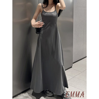 100公斤大碼胖mm辣妹性感冰絲吊帶洋裝女夏季過膝收腰顯瘦a字裙子韓版ins氣質百搭簡約通勤長款a字裙無袖連衣裙圓領洋裝