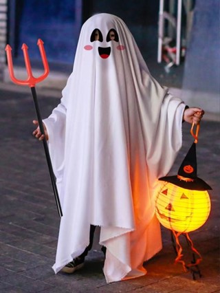 『臺灣出貨』 萬聖節服裝 變裝服裝 萬聖節兒童服裝 恐怖裝扮女童鬼衣服男童搞怪成人女巫幽靈斗篷 角色扮演 萬聖節裝扮