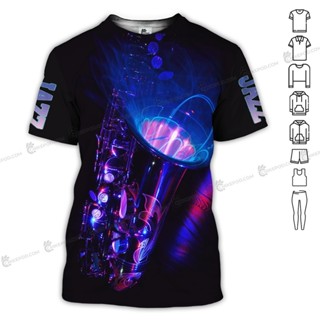 Love Jazz Saxophone 3D 全身印花衣服 NC1047 3D T 恤