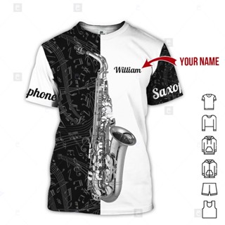 個性化名稱 Love Saxophone 3D 全身印花衣服 HK167 3D T 恤