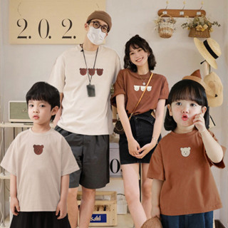 三隻熊🐻/親子服裝/母女裝/韓國正韓親子裝/全家福裝/ 母女親子裝夏裝純棉童裝一家三口家庭裝洋氣短袖t卹小熊男童女童