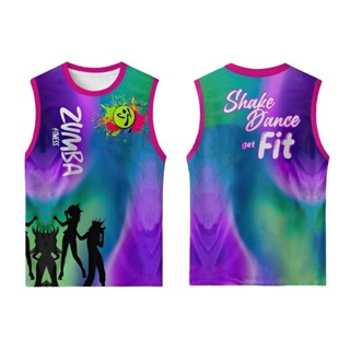 Love Zumba 背心男女上衣尊巴舞健身舞蹈休閒裝新款運動背心中性背心球衣夏季時尚女士風格