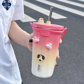 【COCO家居】 可愛不鏽鋼保溫杯 咖啡杯 汽車杯 冷凍熱水瓶 保溫瓶 水瓶帶吸管