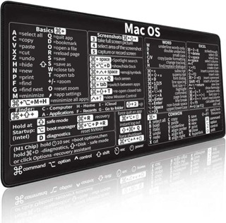 Mac OS 快捷鍵、Word/Excel(適用於 Mac)滑鼠墊、Mac OS 燭臺倒車指示器滑鼠墊、圖表圖案、桌墊