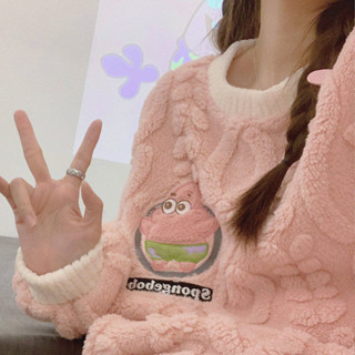 睡衣 家居服 女裝 睡衣冬季女珊瑚絨卡通加厚刷毛法蘭絨秋冬天可愛套裝家居服秋冬款