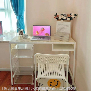 ✨破損補寄✨ 玻璃桌家用極簡風透明電腦桌桌學習書桌兩用臥室梳妝臺化妝桌