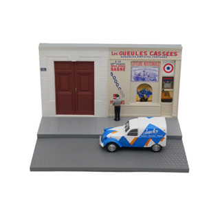 Ixo 1:43 Citroen 2cv雪鐵龍汽車應用場景福利彩票站沙盤模型玩具 絕版模型