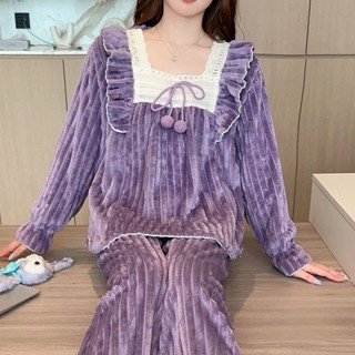 免運實拍😊特價睡衣 女裝 冬天睡衣 珊瑚絨睡衣 保暖睡衣 冬季法蘭絨 秋冬家居服 女士睡衣 睡衣 家居服 睡衣 暖暖套裝