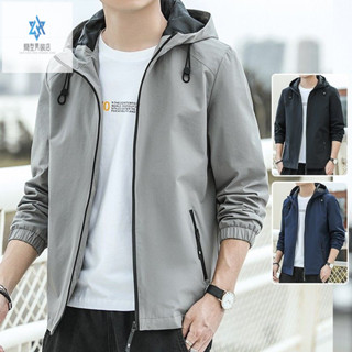 新品韓版潮牌連帽休閒工裝棒球服男士外套 春秋季男款時尚百搭夾克