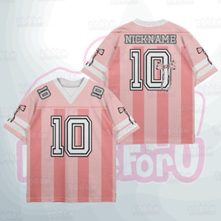 Jersey Coquette Oversized韓風時尚球衣T恤男女夏季蝴蝶結v領上衣情侶運動衫定製名稱6