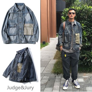♥免運♥ 簡約牛仔外套男 小眾設計夾克外套牛仔外套男 潮牌ins百搭寬鬆夾克 港風男夾克牛仔上衣 韓版潮流牛仔外套
