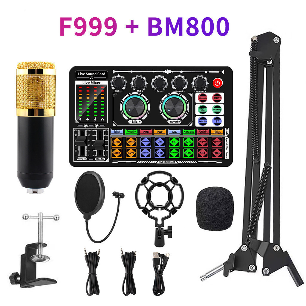 ♞,♘,♙,,,F999 BM800 Sound Card With Microphone Audio Mixer So