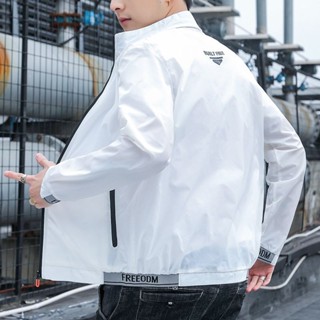*韓版熱銷* 夏季新款防曬衣男士外套潮薄款透氣工裝冰絲防曬服青少年潮牌夾克