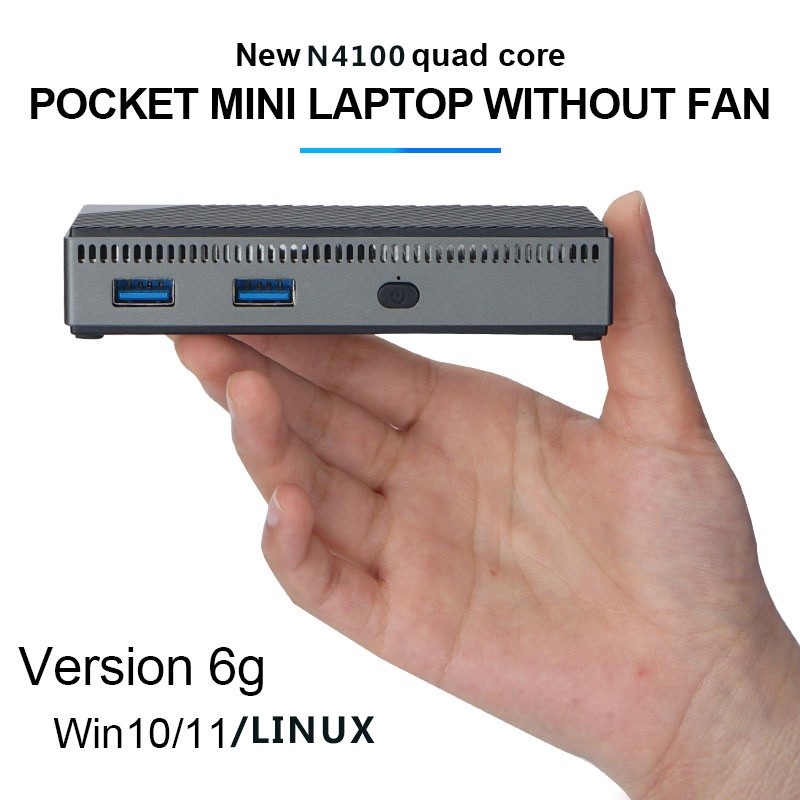 ♞無風扇0噪音口袋迷你電腦棒主機微型電腦N4100四核家用辦公4K輸出 E5EB
