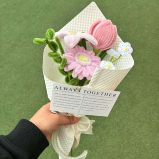 交換禮物🌸 母親節花束 扭扭棒花束 diy材料包 自制桃花 向日葵 鬱金香 康乃馨花束 送媽媽 節日禮物 生日禮物