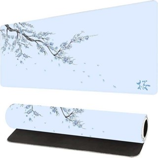 日本 Blue Sakura 遊戲滑鼠墊 Xl 紫色筆記本電腦桌墊 Cherry Blossom 滑鼠墊辦公地毯遊戲鍵盤