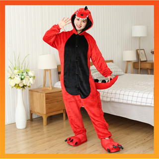 聖誕動物 Kigurumi 動漫角色扮演服裝可愛恐龍針皮卡丘老虎卡通連體衣女式男式睡衣成人