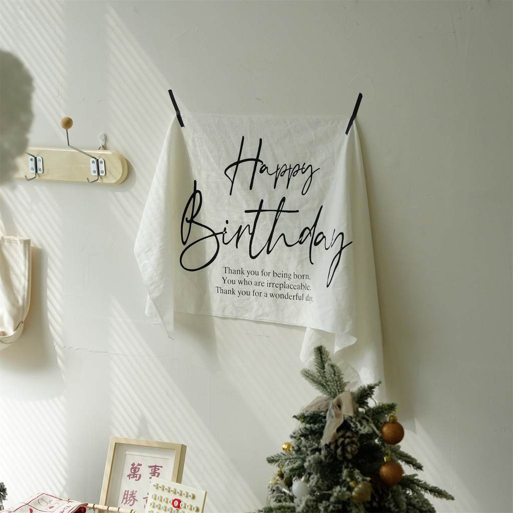 ⏸赫里家居HomelyHouse。 happy birthday生日掛布 拍照道具ins風拍攝背景布