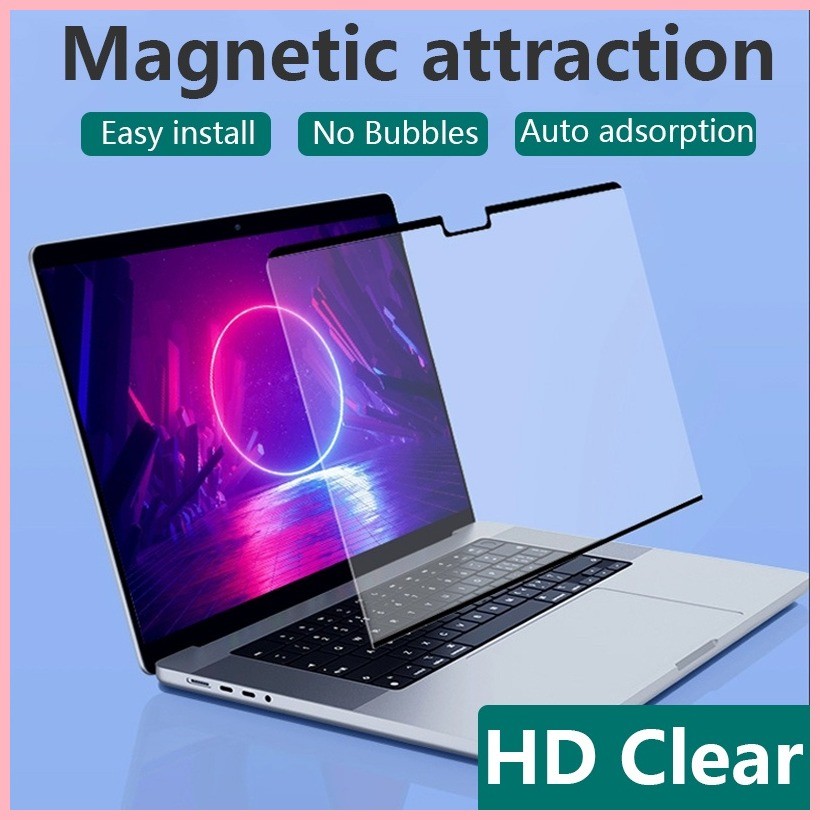 ♞,♘全新升級磁吸高清屏幕保護膜適用於 2022 2023 MacBook Air Pro M1 M2 2021 13