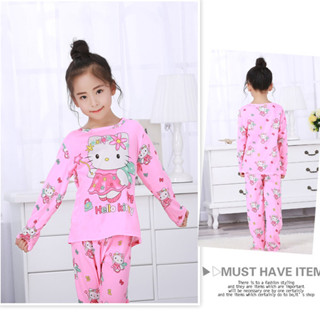 經濟實惠的兒童睡衣 Hello Kitty 兒童長袖圓領家居服柔軟男孩或女孩睡衣 10 - 11