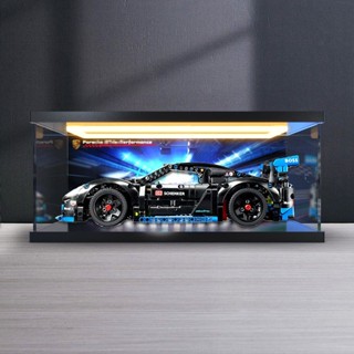 PORSCHE 適用於樂高 42176 保時捷 GT4 賽車積木模型的亞克力展示盒帶輕型防塵罩