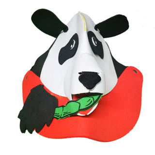 訂單滿199出貨 ♞,♘,♙小動物帽子兒童熊貓頭飾可愛動物頭套面具幼兒園表演道具卡通帽子