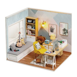 迷你diy小屋陽光書房手工拼裝木製建築模型女生日創意