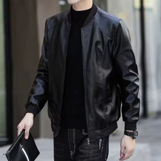男士皮衣皮外套秋冬刷毛皮夾克飛行機車服韓版緊身休閒保暖中青年