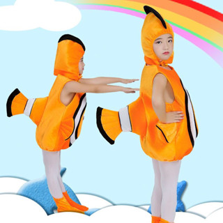 現貨供應 幼兒萬聖節尼莫服裝動物海底總動員兒童表演服寶寶表演卡通小丑魚